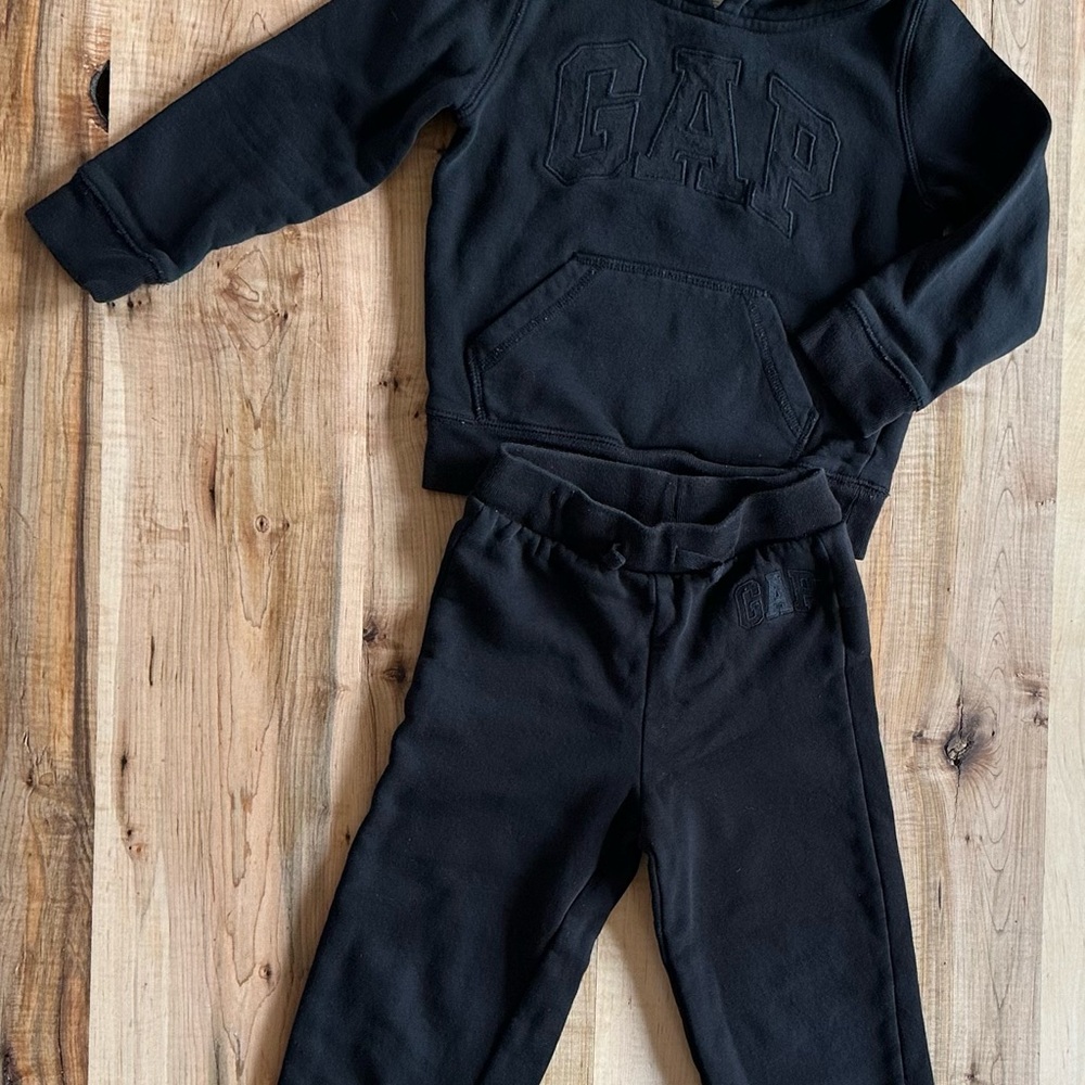 GAP Kids Black Sweatpants and Hoodie Set